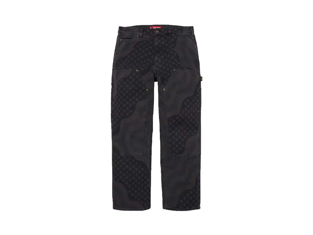 Supreme Flag Double Knee Painter Pant Black-Supreme-pikastore.cz