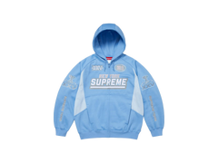 Supreme Football Zip Up Hooded Sweatshirt Light Blue