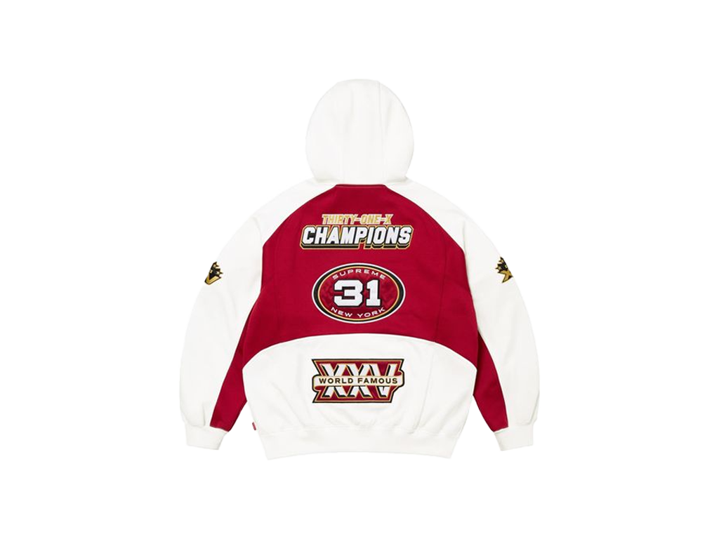 Supreme Football Zip Up Hooded Sweatshirt (FW25) White-Supreme-pikastore.cz