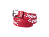 Supreme Repeat Leather Belt (FW25) Red