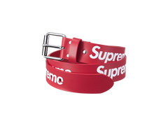 Supreme Repeat Leather Belt (FW25) Red