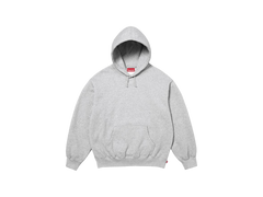Supreme Satin Applique Hooded Sweatshirt (SS26) Heather Grey