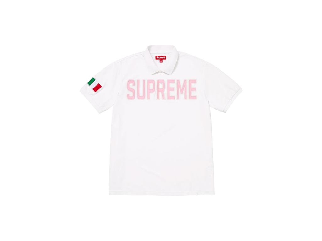 Supreme Twill Applique Polo White-Supreme-pikastore.cz