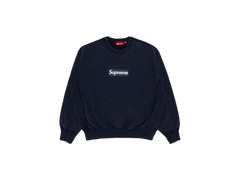 Supreme Washed Box Logo Crewneck Navy