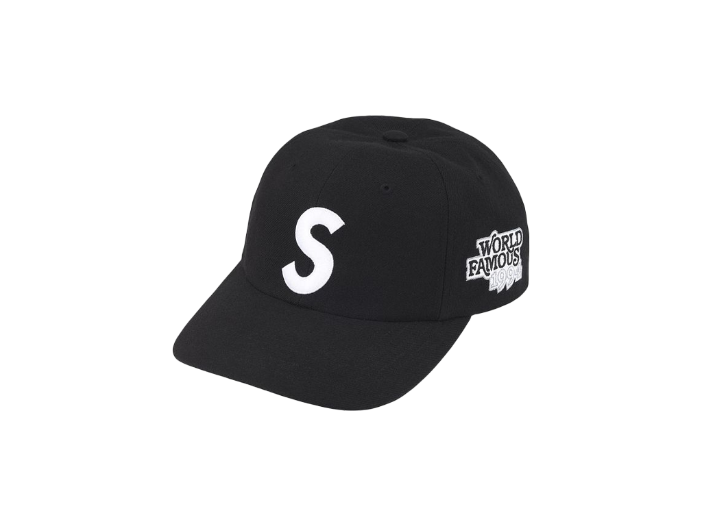 Supreme World Famous S Logo 6-Panel Black