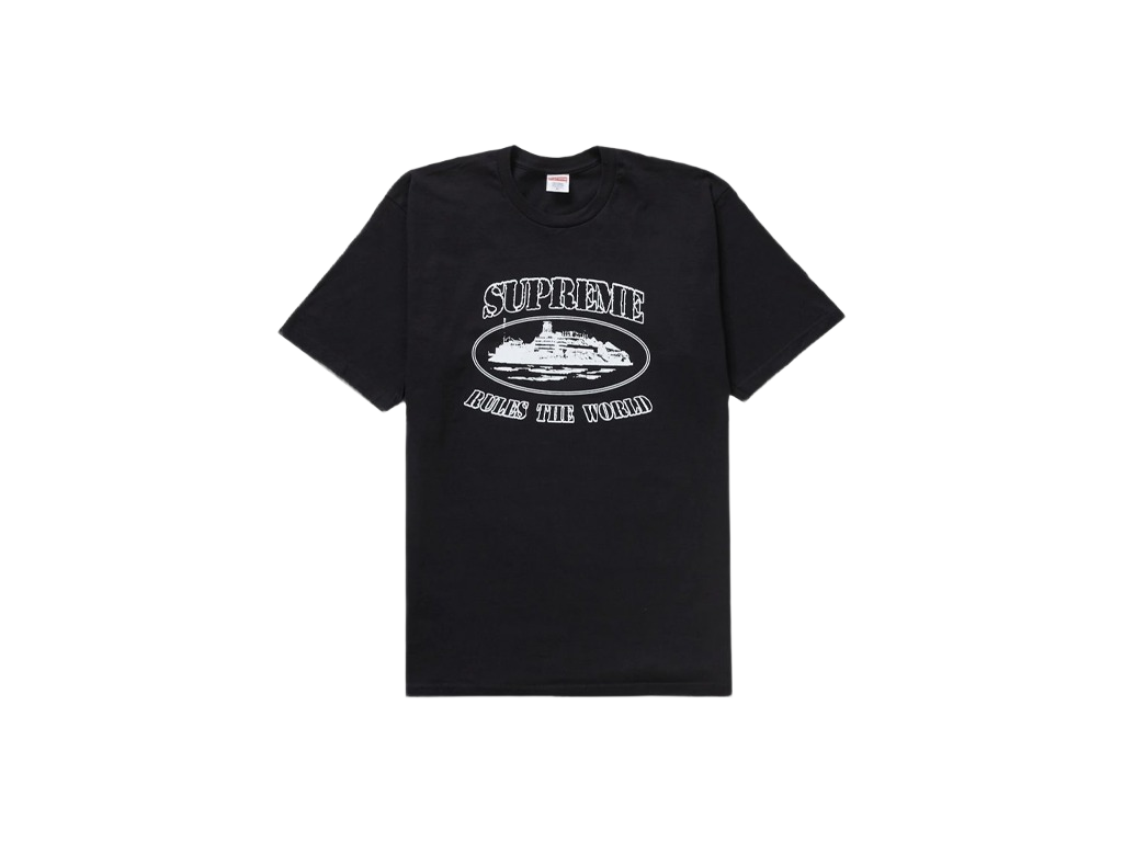 Corteiz Supreme Rules The World Tee Black-Corteiz-pikastore.cz