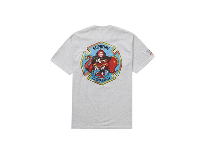 Supreme FDNY Engine 9 Tee Ash Grey