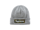 Supreme New Era Box Logo Beanie Heather Grey