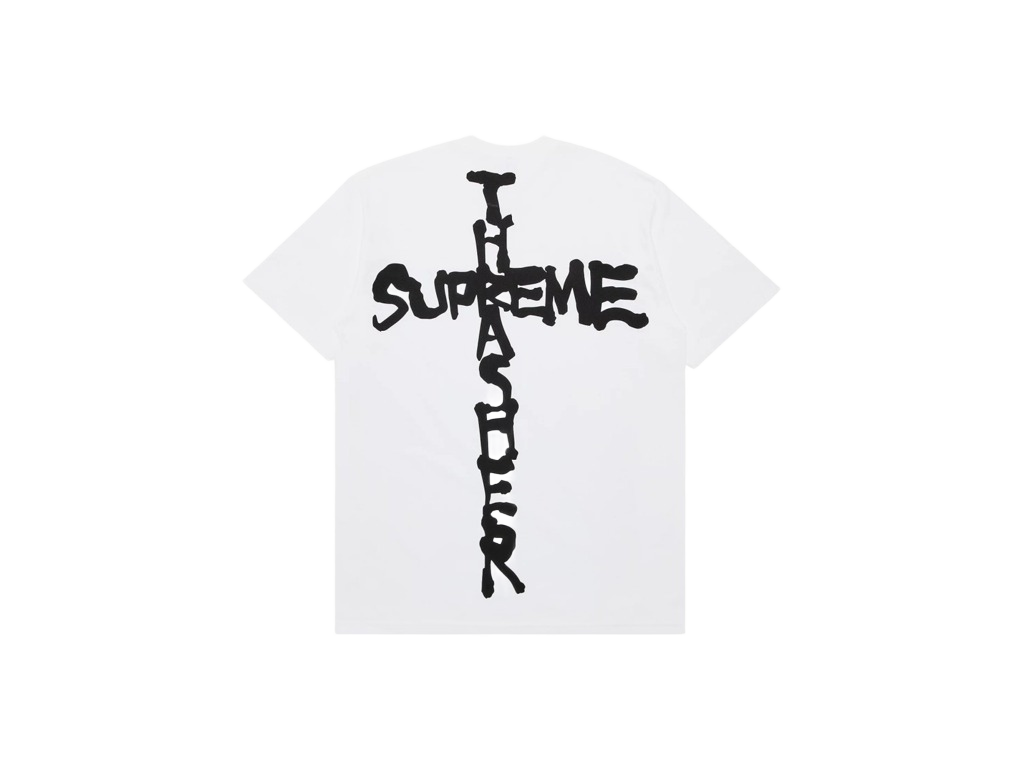 Supreme Thrasher Cross Tee White-Supreme-pikastore.cz