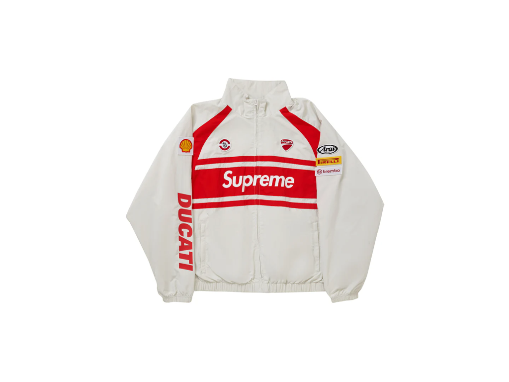 Supreme x Ducati Track Jacket Light Grey – pikastore.cz Supreme x Ducati Track Jacket Light Grey – pikastore.cz