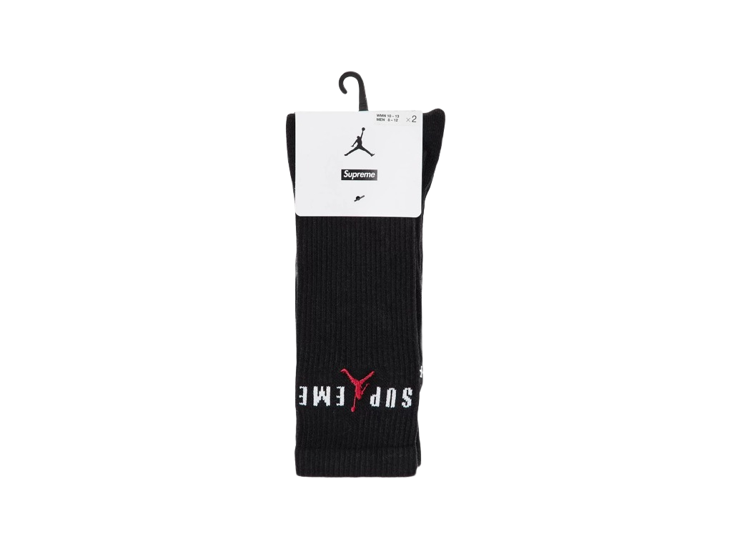 Supreme x Jordan Crew Socks (2 Pack) Black-Supreme-pikastore.cz