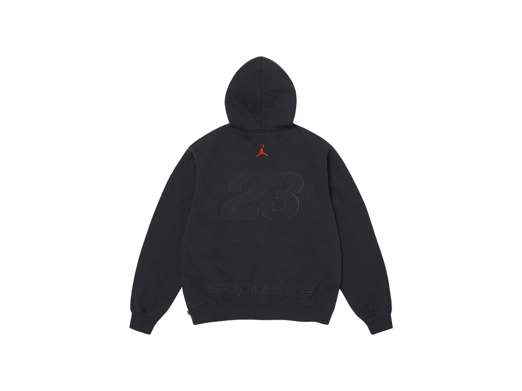 Supreme x Jordan Zip Up Hooded Sweatshirt Black