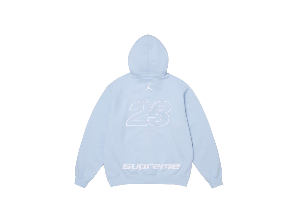 Supreme x Jordan Zip Up Hooded Sweatshirt Light Blue