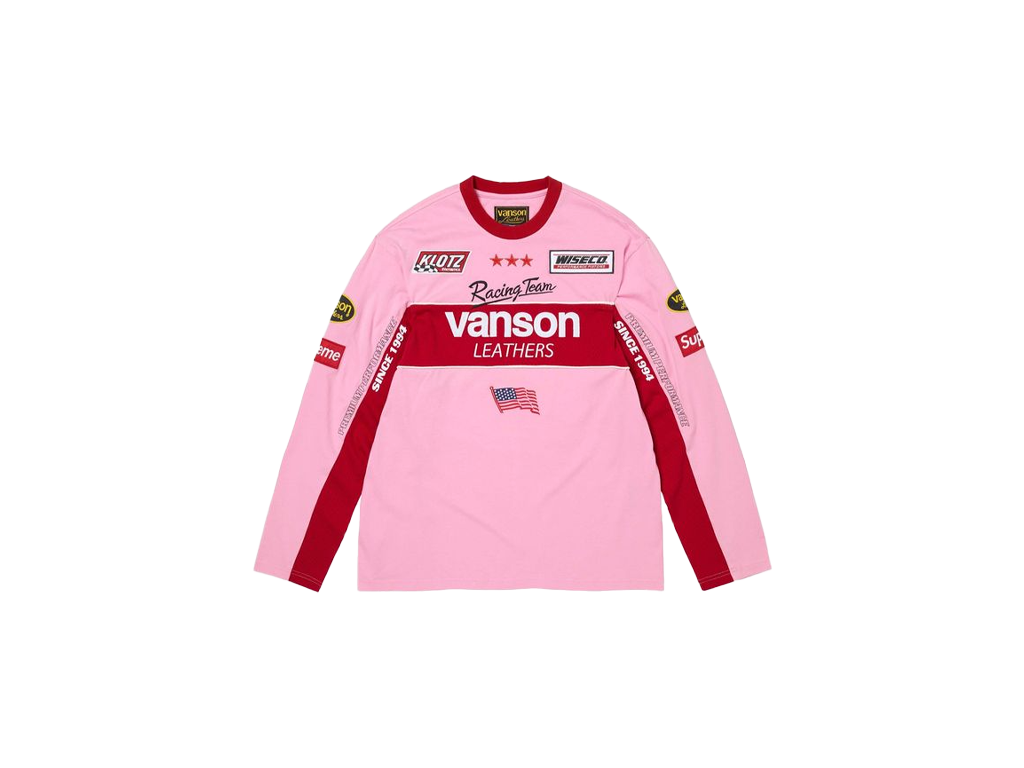 Supreme x Vanson Leathers Long-Sleeve Top Pink-Supreme-pikastore.cz
