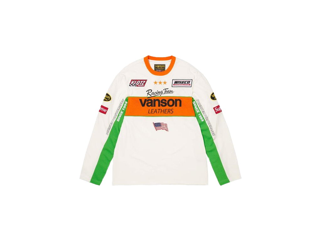 Supreme x Vanson Leathers Long-Sleeve Top White