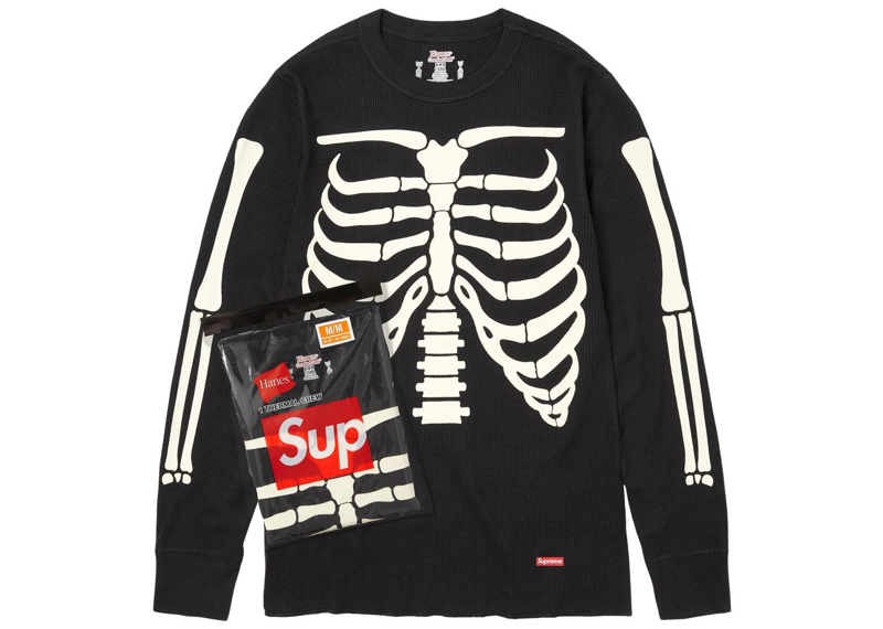 Supreme Hanes Bones Thermal Crew FW25 (1 Pack) Black-Supreme-pikastore.cz
