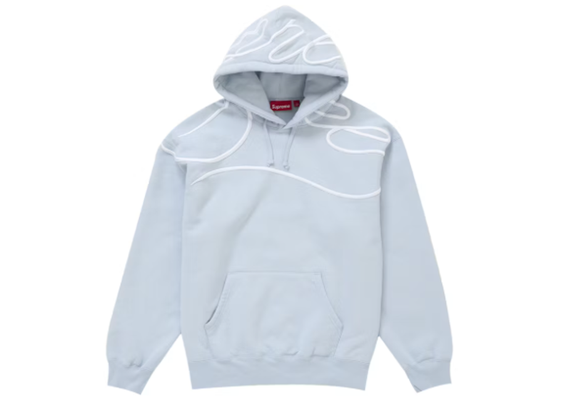 Supreme Shoulder Script Hooded Sweatshirt Dusty Blue-Supreme-pikastore.cz