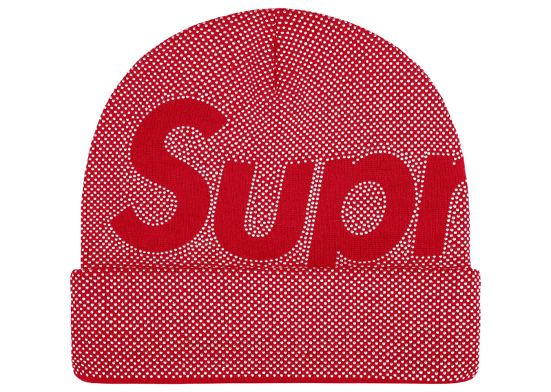 Supreme Studded Knockout Big Logo Beanie Red-Supreme-pikastore.cz