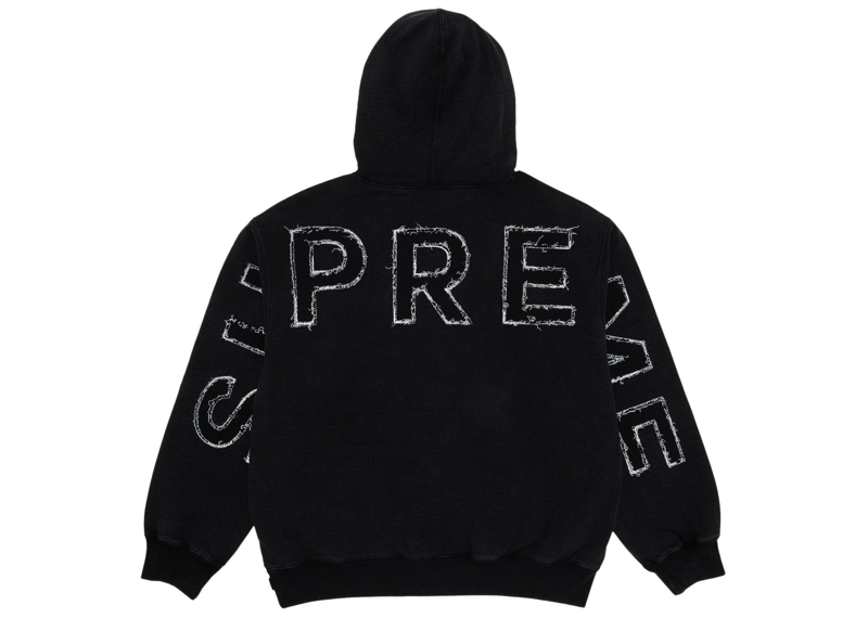 Supreme Frayed Hooded Sweatshirt Black-Supreme-pikastore.cz