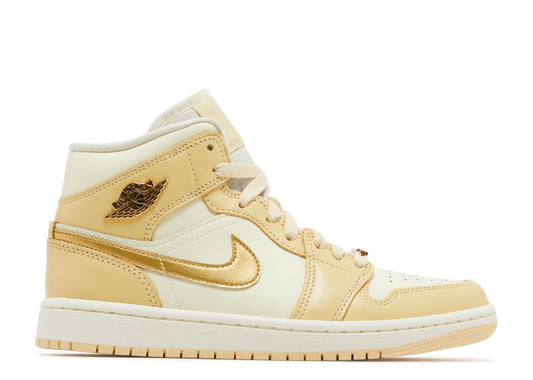 Wmns Air Jordan 1 Mid Pale Vanilla Gold