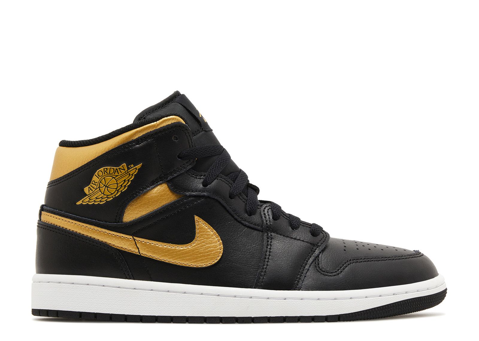 Air Jordan 1 Mid Black Metallic Gold-Air Jordan-pikastore.cz