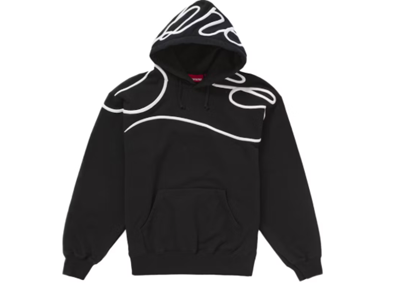 Supreme Shoulder Script Hooded Sweatshirt Black-Supreme-pikastore.cz