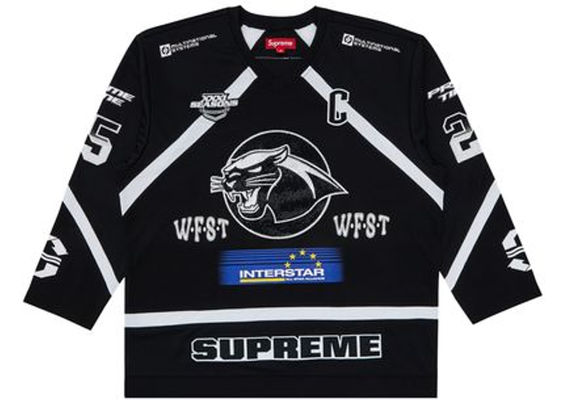 Supreme Rhinestone Hockey Jersey Black-Supreme-pikastore.cz