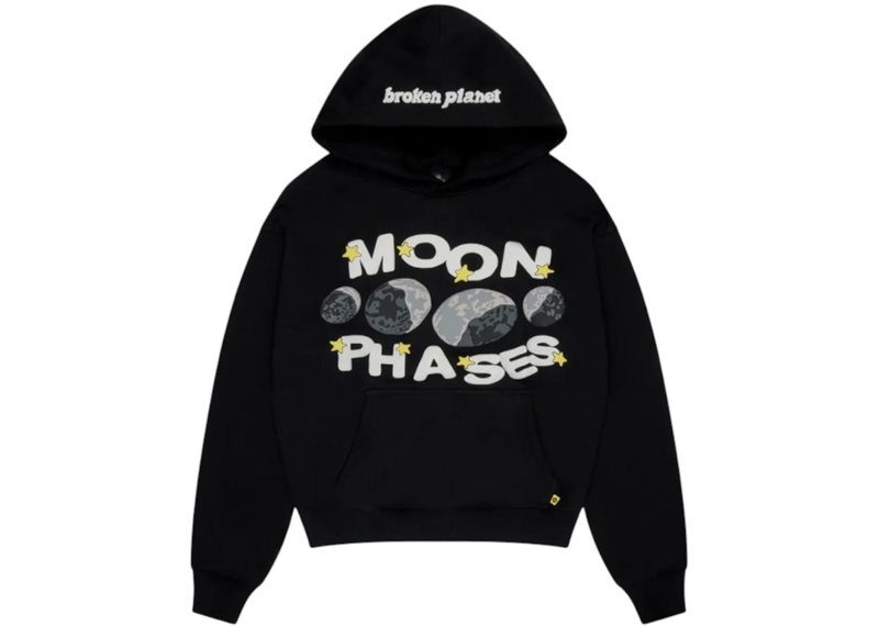Broken Planet Moon Phases Hoodie Midnight Black-Broken Planet-pikastore.cz