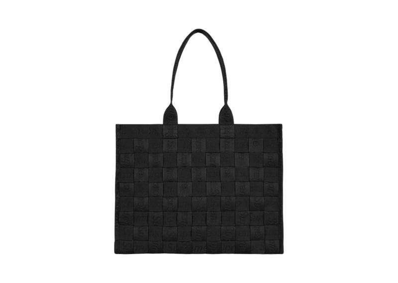 Supreme Woven Large Tote Bag S23 Black-Supreme-pikastore.cz