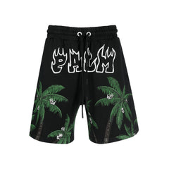 Palm Angels Palms And Skull Vintage Sweatshorts Black