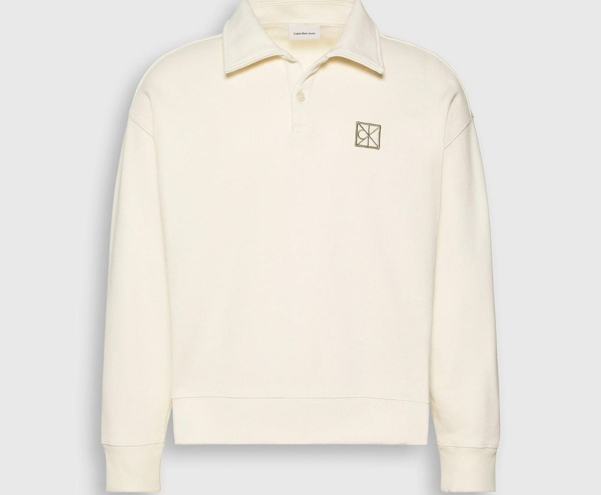 Calvin Klein Long-sleeved polo shirt Terry White – abbigliamento, bianco