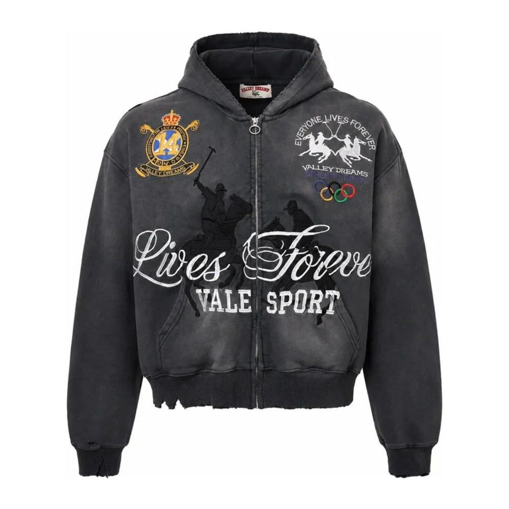 Vale Forever Life Is Forever Zip Up Hoodie Black – sweat