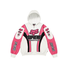 Supreme x Fox Racing Zip Up Hooded Sweatshirt White