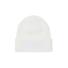 Supreme x New Era Box Logo Beanie White
