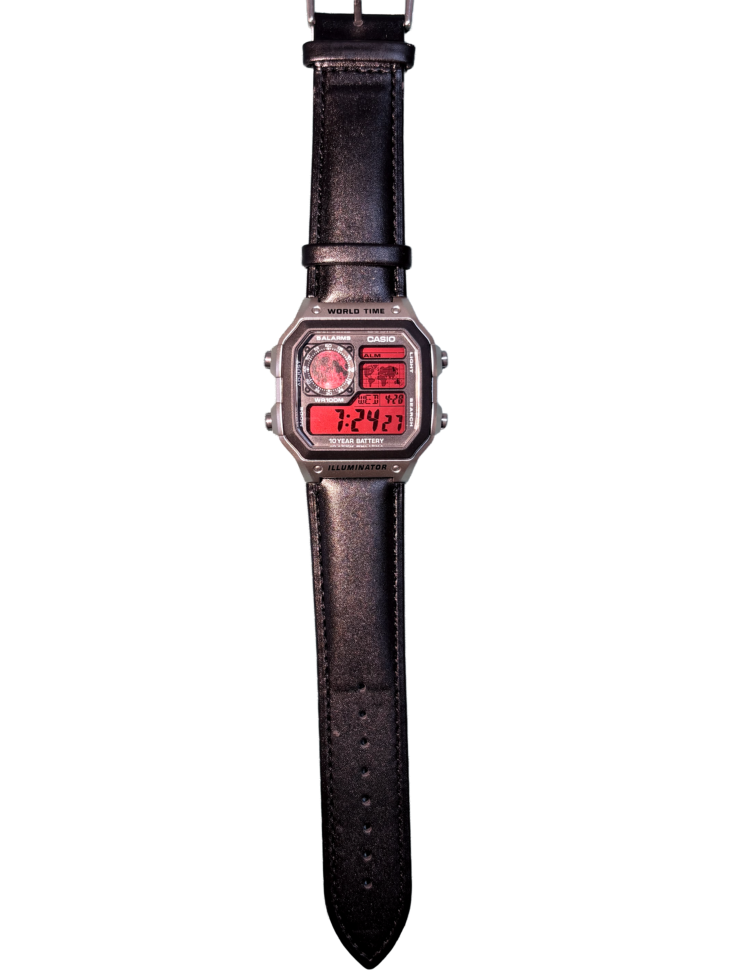 Modial Casio Red Moon Leather Watch-Apparel & Accessories-Modial-pikastore.cz