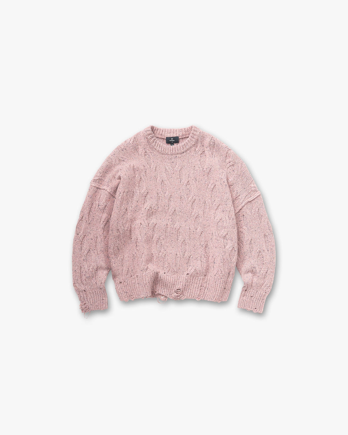 Represent Distress Knit Sweater Washed Pink