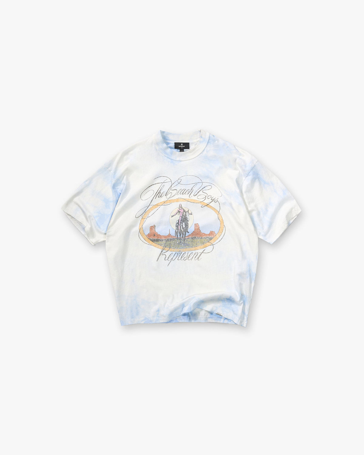 Represent x Beach Boys Script T-Shirt Blue Tie Dye