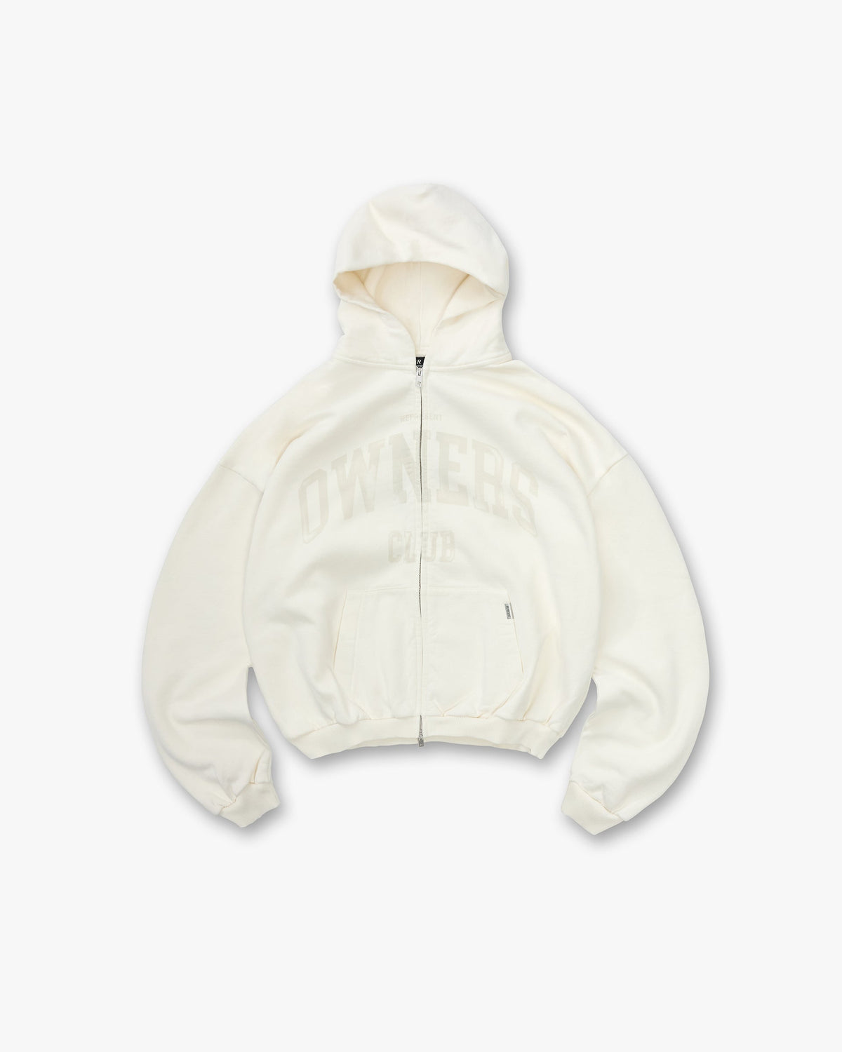 Represent Owners Club Zip Through Hoodie Chalk