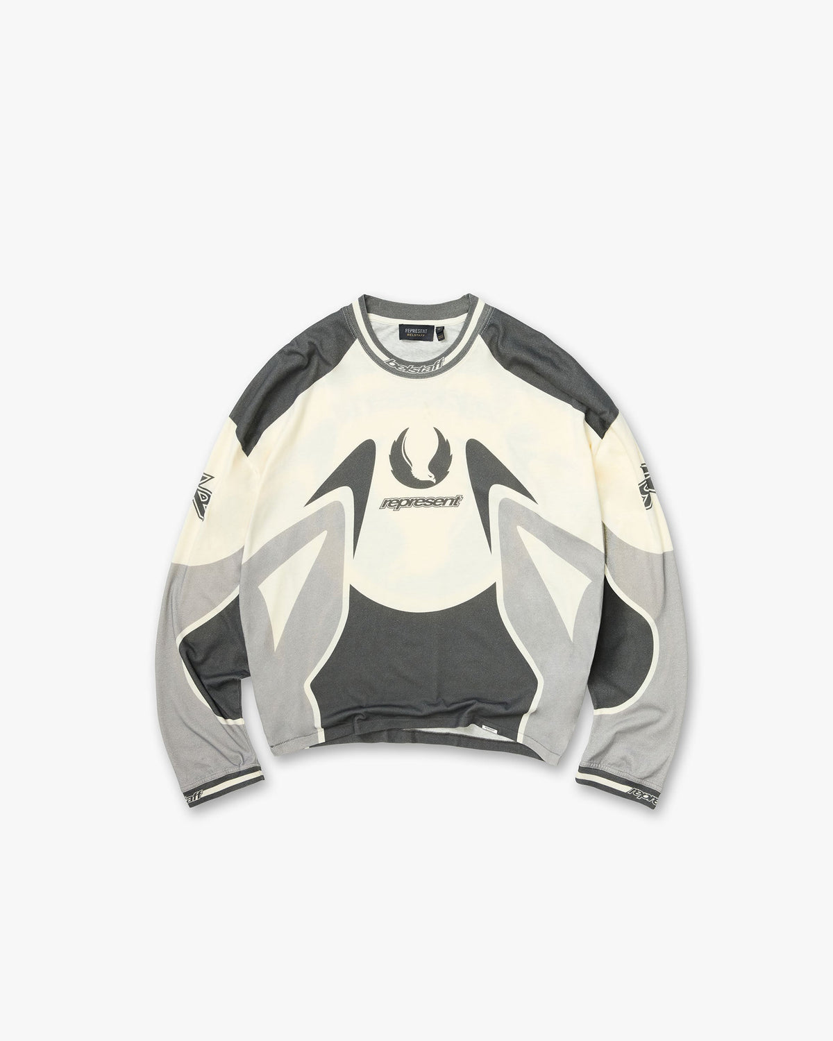 Represent X Belstaff Long Sleeve Racing T-Shirt Dark Grey
