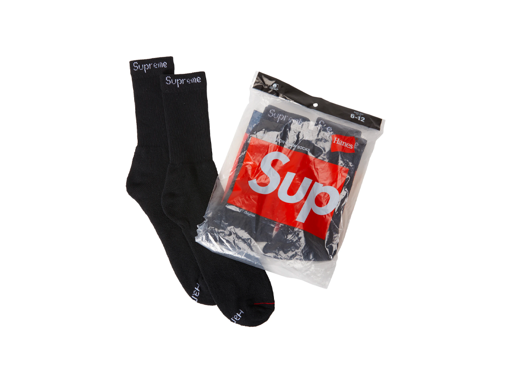 Supreme Hanes Socks (4 Pack) Black-Supreme-pikastore.cz
