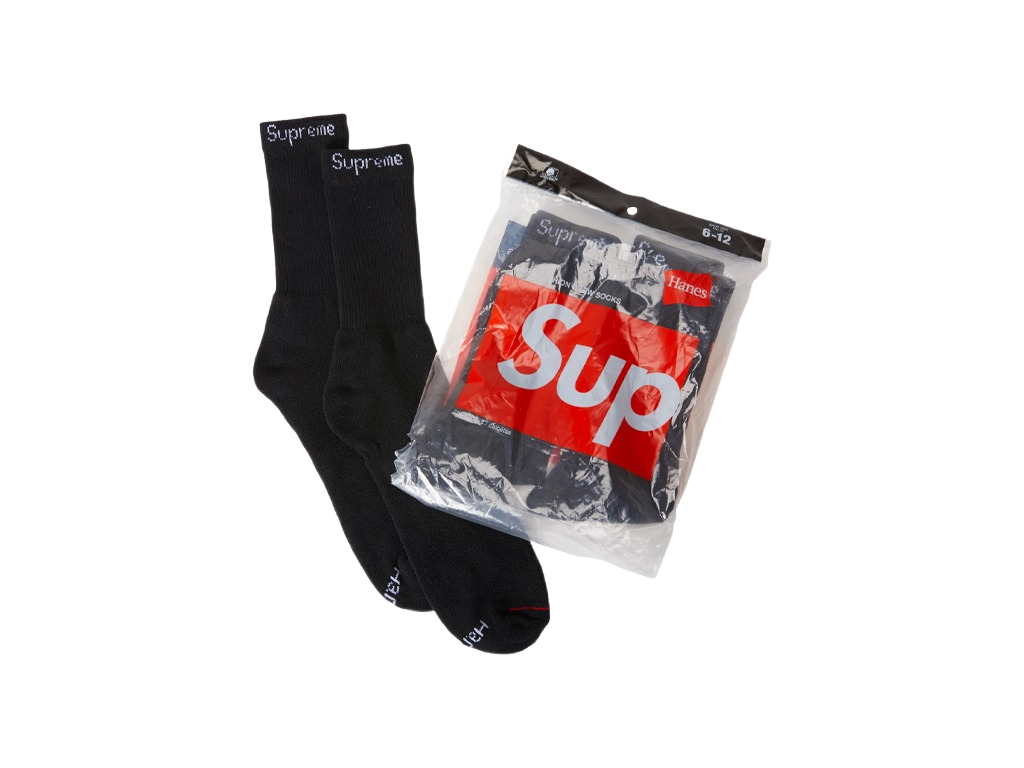 Supreme Hanes Socks (4 Pack) Black-Supreme-pikastore.cz