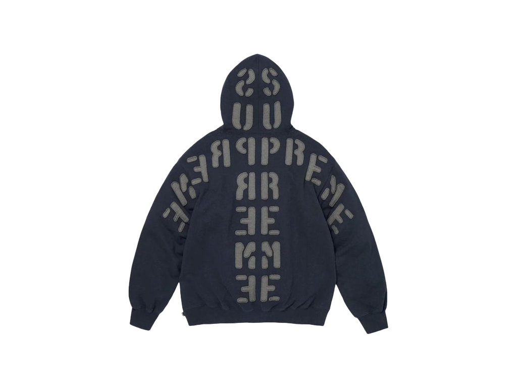 Supreme Mirrored Appliqué Hooded Sweatshirt Navy – mikina
