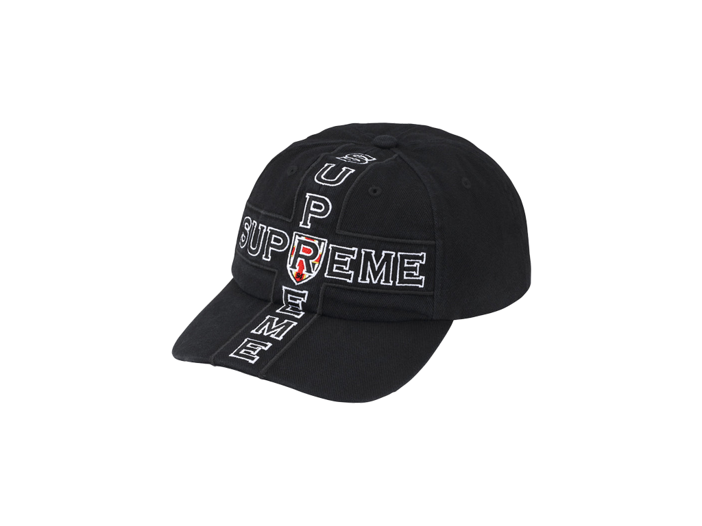 Supreme Cross 6-Panel Black-Supreme-pikastore.cz